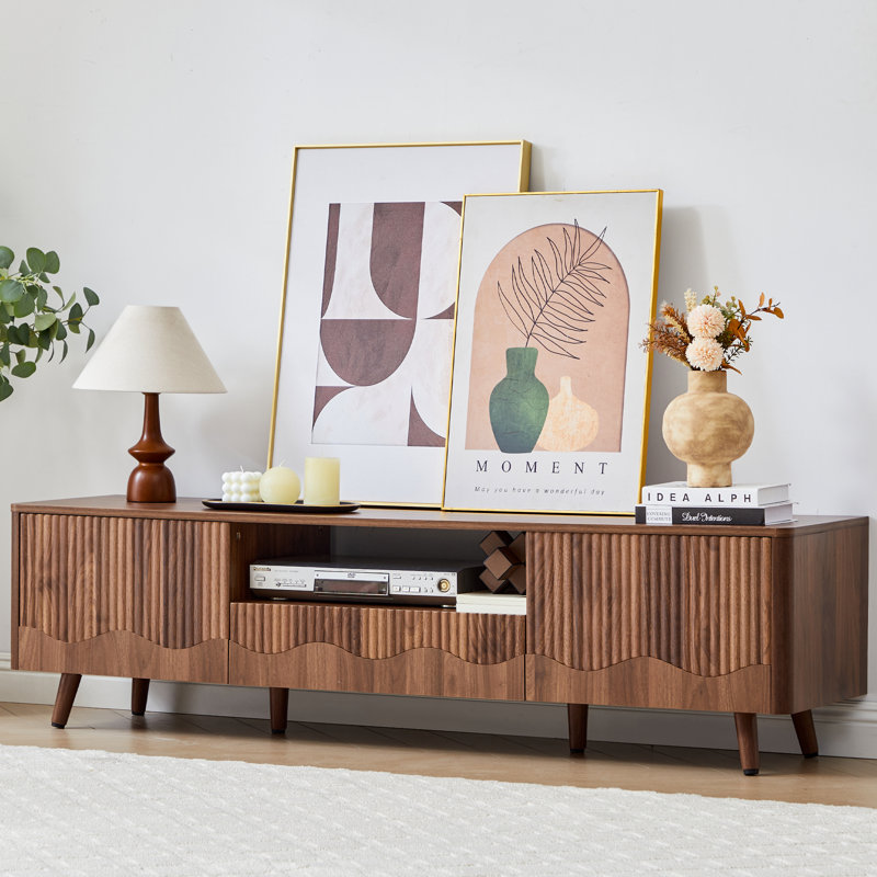 Meuble télé 62 po avec rangement, Brun