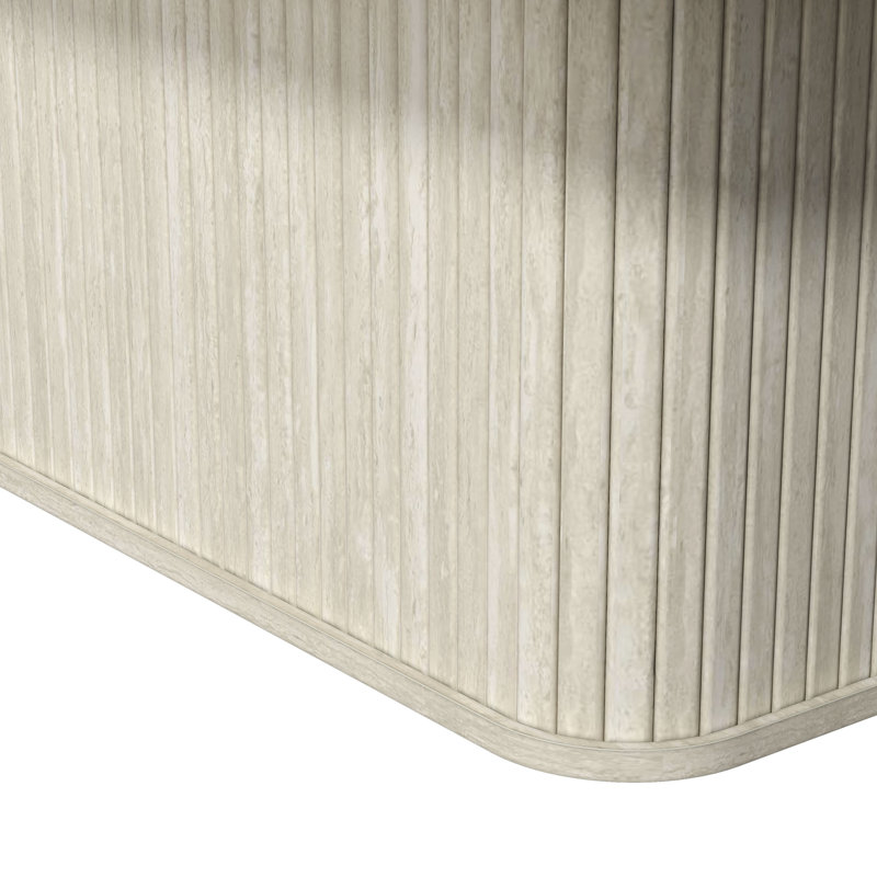 Aurel 31.5" Fluted Square Coffee Table, Beige
