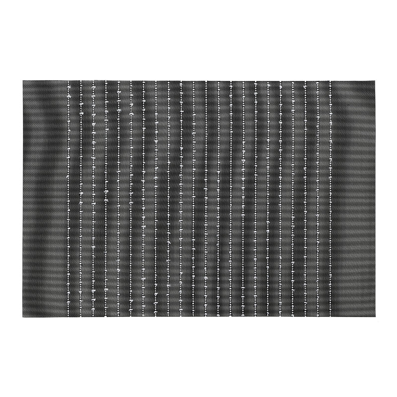 Napperon en vinyle et coton vert rayé vert sauge - ensemble de 12, Noir