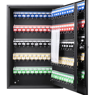 Armoire réglable 200 avec serrure à combinaison - acier gris, fixation murale, porte-clés colorés pour une gestion efficace de l'acier 200, montage, et manipulation organisée