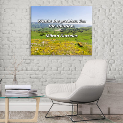 Artsy Quote "Within the problem lies the solution." By Milton Katselas Gallery Wrapped Canvas