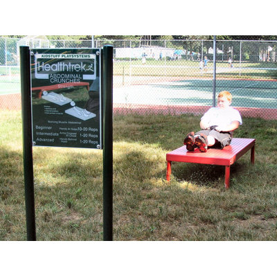 Abdominal Crunch Bench and Sign