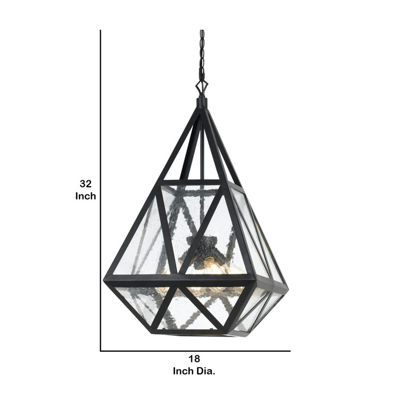 Lustre géométrique unique à 4 lumières