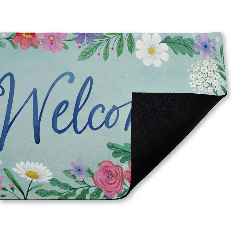 Tapis de porte d'extérieur Welcome Dreamy Garden, par Arrolynn Weiderhold, 18 po x 30 po