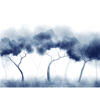 " Misty Blue Forest Trees " by Angela Bawden