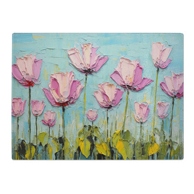 Lotus Flower Palette Knife  Glass Chopping Board