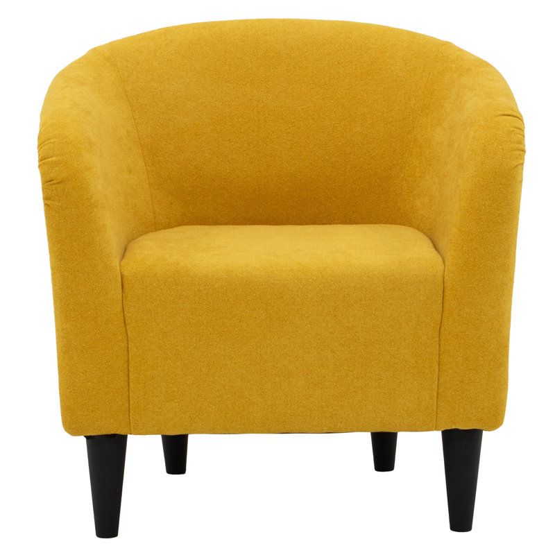 Fauteuil demi-tonneau de 29,50 po de largeur, Chloe Marigold 100% Polyester