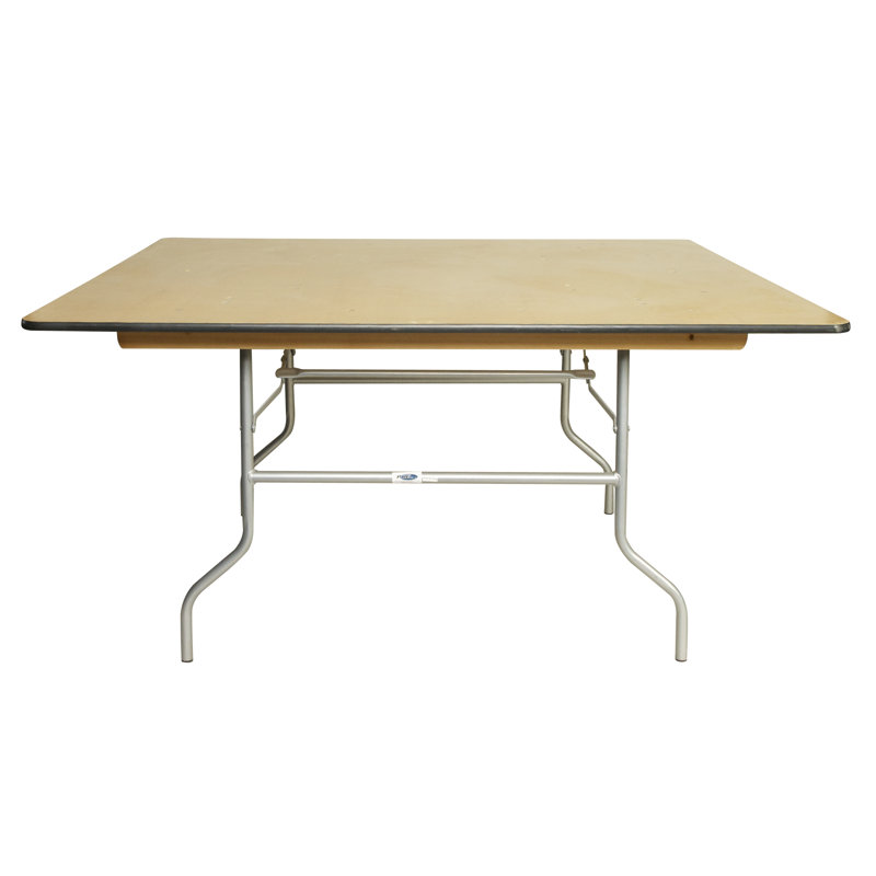 Table carrée pliante WFT, Rebord en caoutchouc, H 30 po x L 60 po x l 60 po