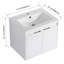 Meuble-lavabo de salle de bain avec lavabo en résine, portes à fermeture douce, conception à fixation flottante