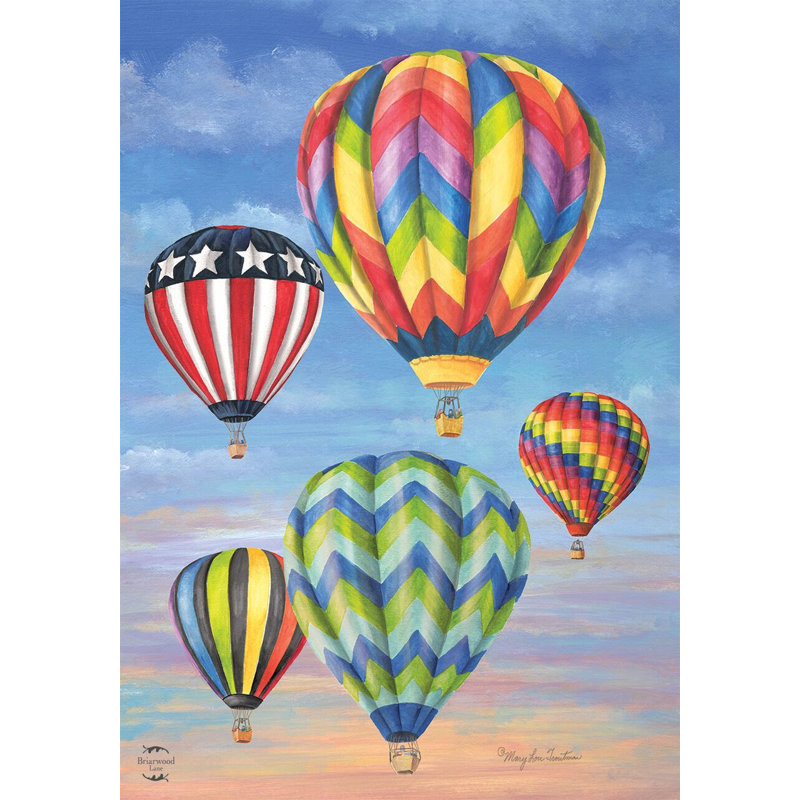 Montgolfières, drapeau du jardin d'été