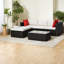 Ensemble de conversation moderne, ensemble de mobilier de patio 5 pièces, ensemble de canapé modulaire d'extérieur
