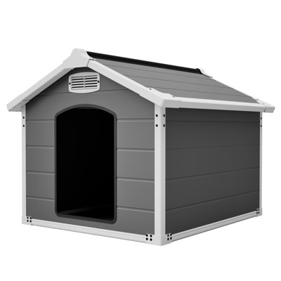 50.5" Large Dog House for Large Breeds, Outdoor Indoor Heavy Duty Pet House, Waterproof UV Protected, Scratch Resistant Double-Wall PP Board, Front & Rear Vents – Easy Clean & Washable