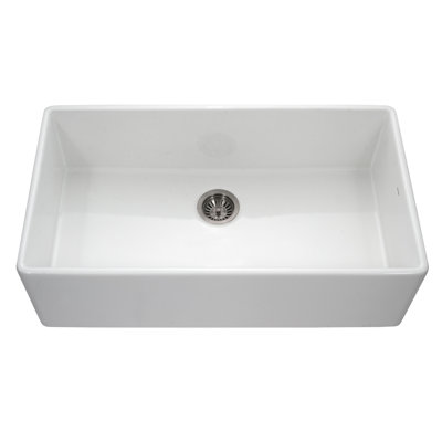 Évier de cuisine à simple cuve en argile réfractaire 36 pouces Platus Houzer
