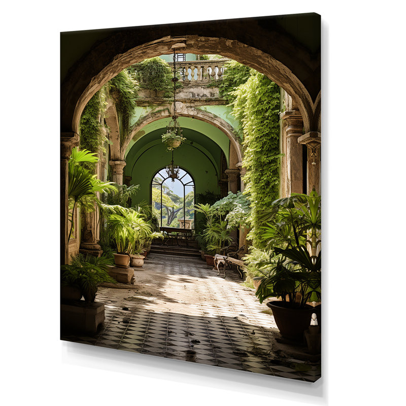 Cuba Colonail Charm Oasis I sur impression sur toile, Silver Picture Framed, 32" H x 16" W