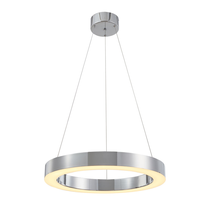 Lustre halo à 1 lumière DEL Street, H 3 po x l 33,4 po x p 33,4 po, Chrome