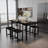 5-piece Dining Table Set For 4-8 People, 63" Large Extendable Kitchen Table Set With 4 Square Stools, Dining Room Table, Easy Assembly & Clean