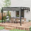 Bryceton 2 x 3(m) Lean To Pergola with Retractable Roof for Patio Dark Grey