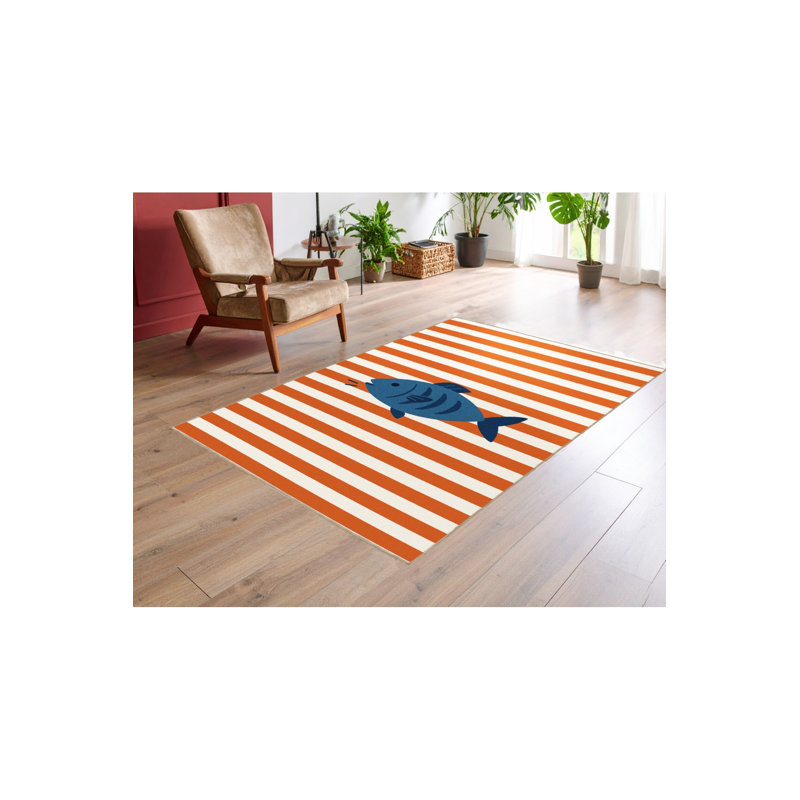 Tapis tissé à motif nautique Mosso, 3'3" x 6'7"