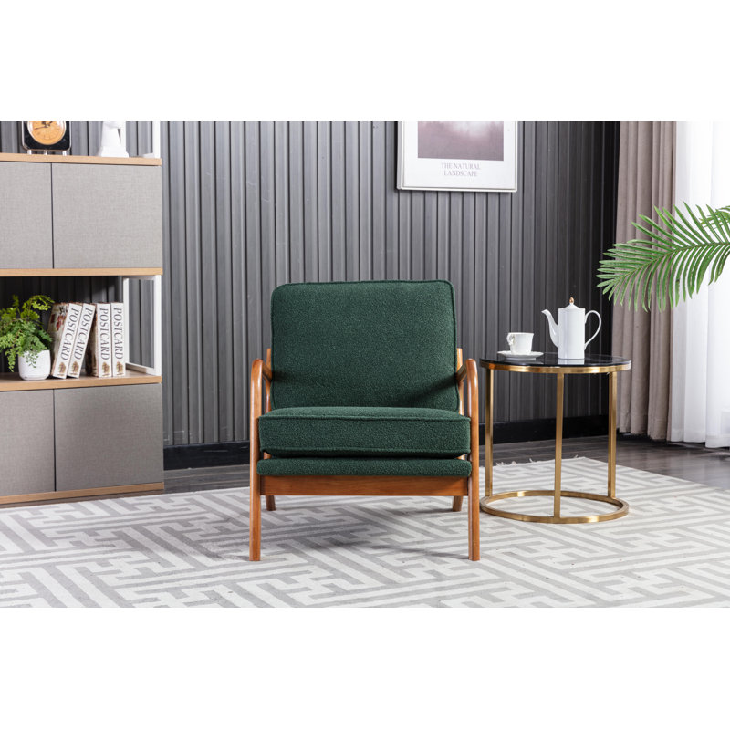 Upholstered Armchair, Boucle Green