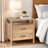 Marites 29 Inch Bedside Nightstand Table, 2 Drawer, Open Shelf, Handcrafted Natural Oak White Mango Wood