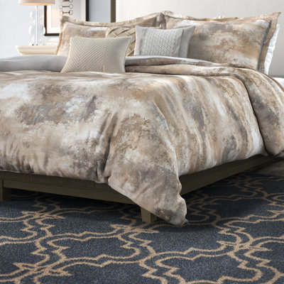 Beacon Gray Textured Cotton Blend 7-Piece King Comforter Set