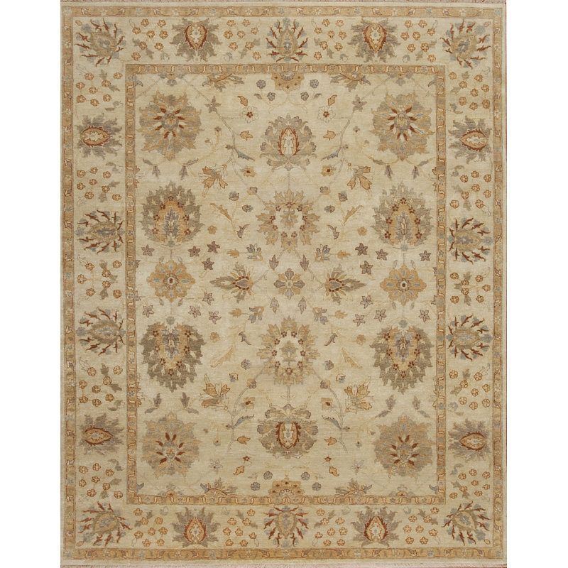 Tapis oriental beige / brun en laine noué à la main Notting Hill, Rectangle 4 pi x 6 pi