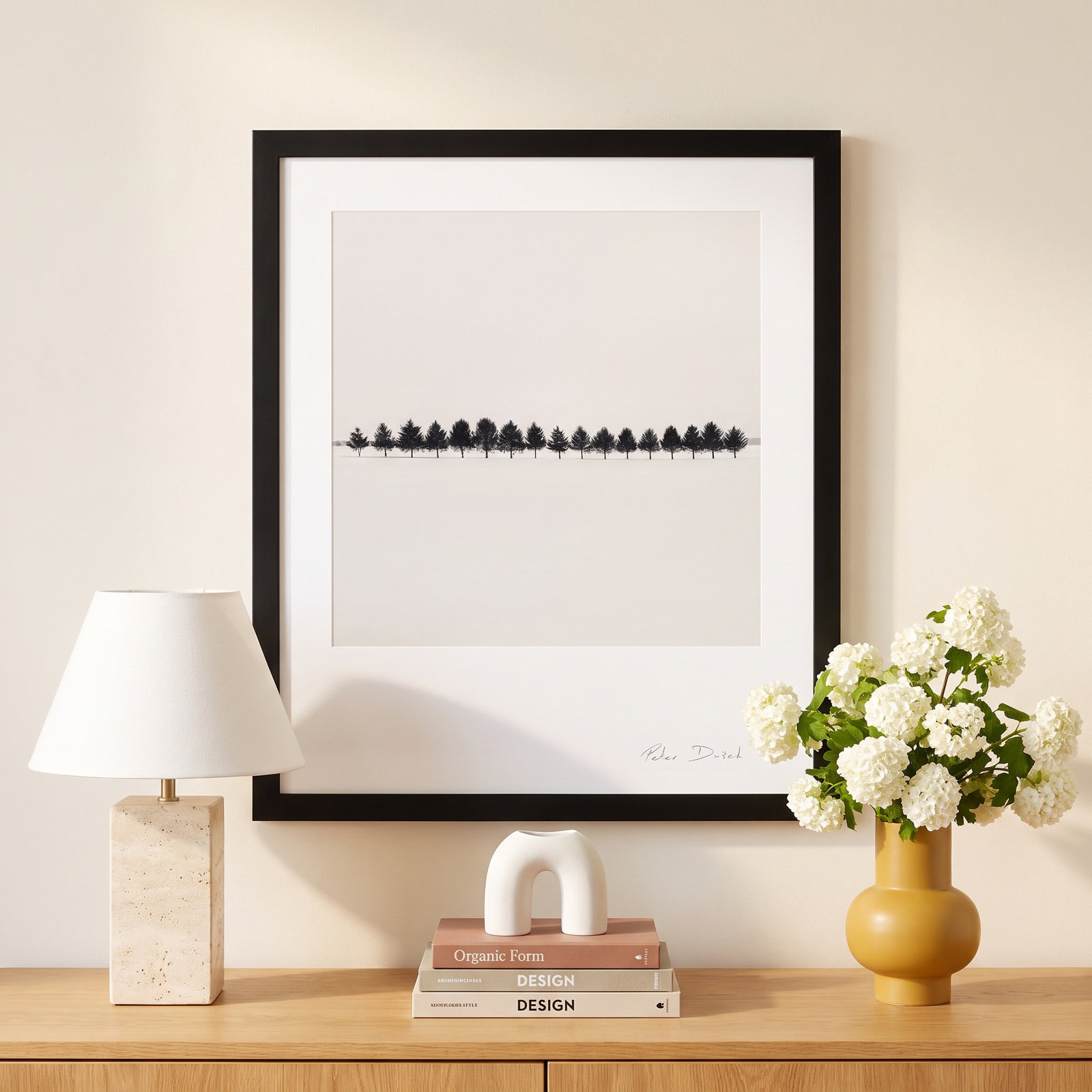 Seventeen Trees by Peter Dušek, 38" H x 30" W x 1.25" D, Black