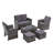 Ensemble de conversation modulaire 6 pièces avec coussins et table basse-1820318096