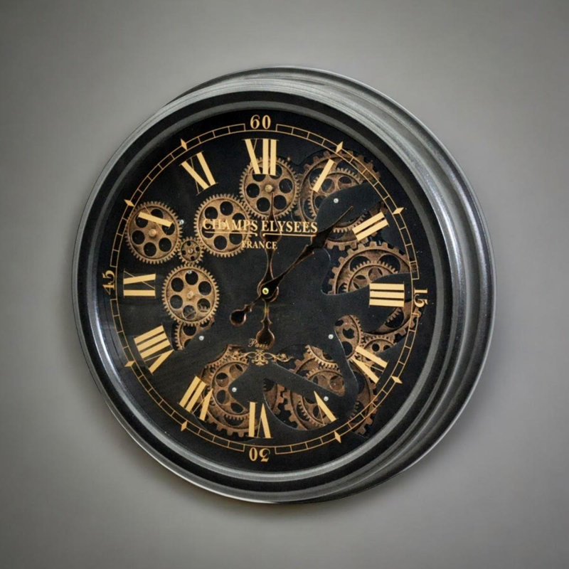 Champs Elysees 53cm Large Silent Wall Clock | Hand-Finished Decorative Wall Timepiece for Living Room or Office