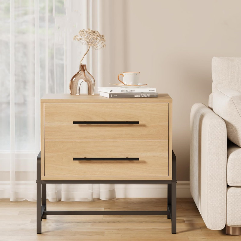 2 Drawer Bedside Table, Brown