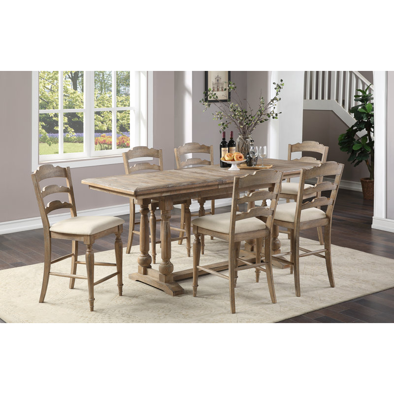 Extendable Pine Solid Wood Base Dining Table