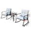 Chaise berçante d'extérieur avec sièges ergonomiques, coussins, métal pour terrasse, chaises confortables, fabrication-118273603