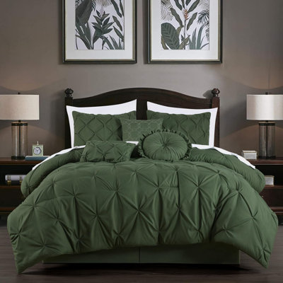 Ensemble d'édredon en microfibre 7 pièces Sydney Pintuck