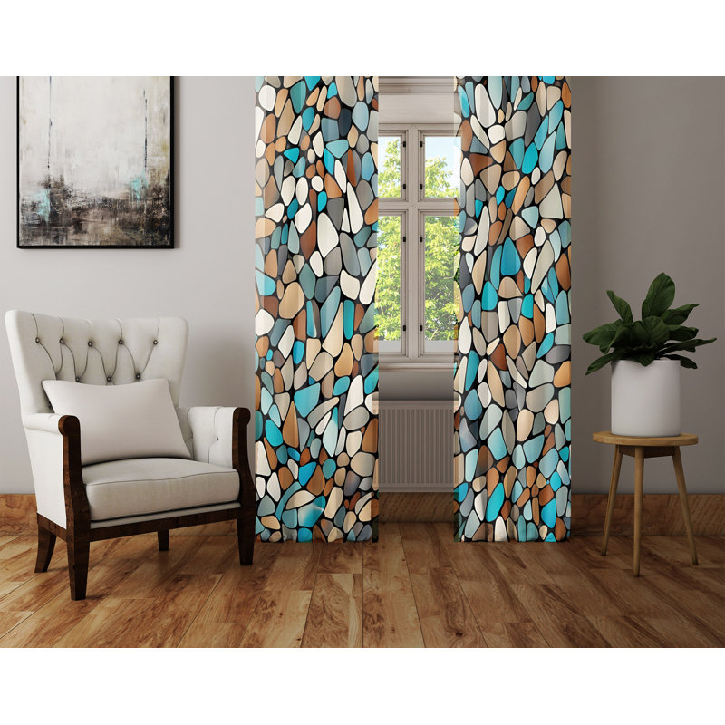 Paire de rideaux semi-transparents en polyester Arenado, L 20 po x L 52 po