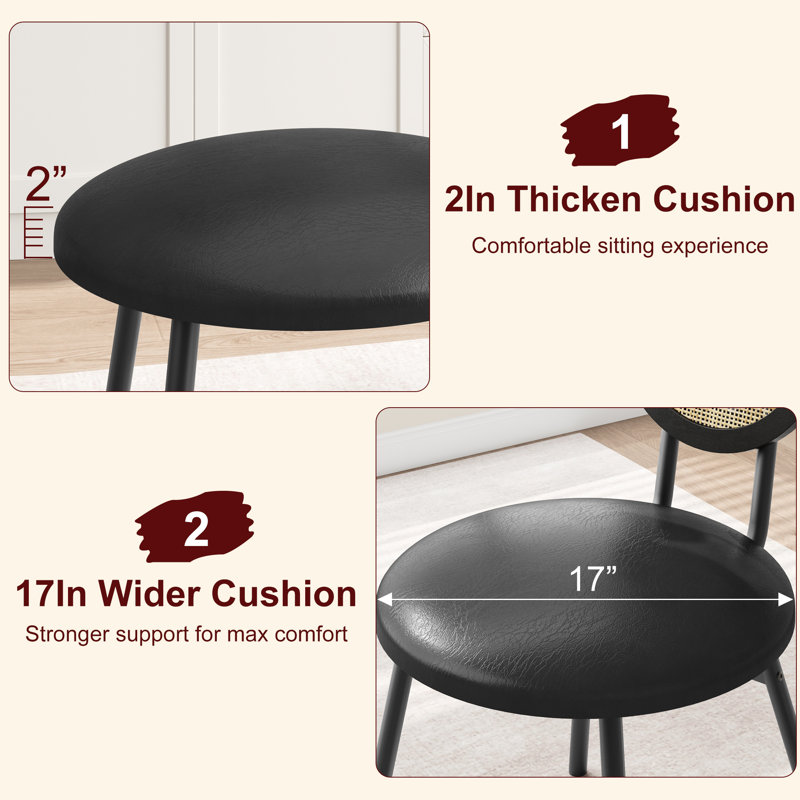 Upholstered Dining Chair, 4, Black, Black