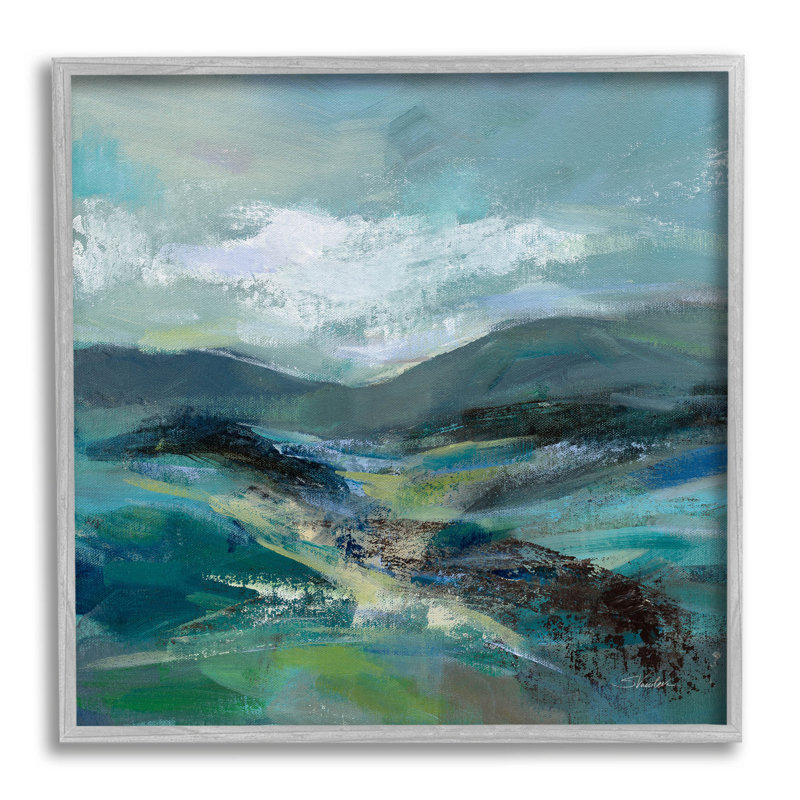 Art moderne de giclées de montagnes vertes modernes par Silvia Vassileva, H 24 po x l 24 po x P 1,5 po