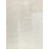 Cantori Hand Loomed Wool/Silk Striped Area Rug in Ivory/Light Beige
