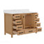 Meuble-lavabo sur pied 48 po, meuble-lavabo autoportant avec comptoir, armoire de rangement en bois massif chêne naturel-1330604072