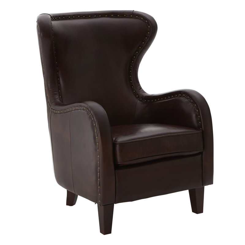 Elliana Leather Wingback Chair