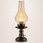 15.7" H Rechargeable Cordless Table Lamp, 5200mAh Battery, Amber Crackle Glass & 3-Level Touch Dimmer
