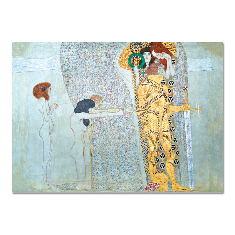 The Sufferings Of Mankind by Gustav Klimt - No Frame Painting on Plastic / Acrylic, 65cm H x 95cm W