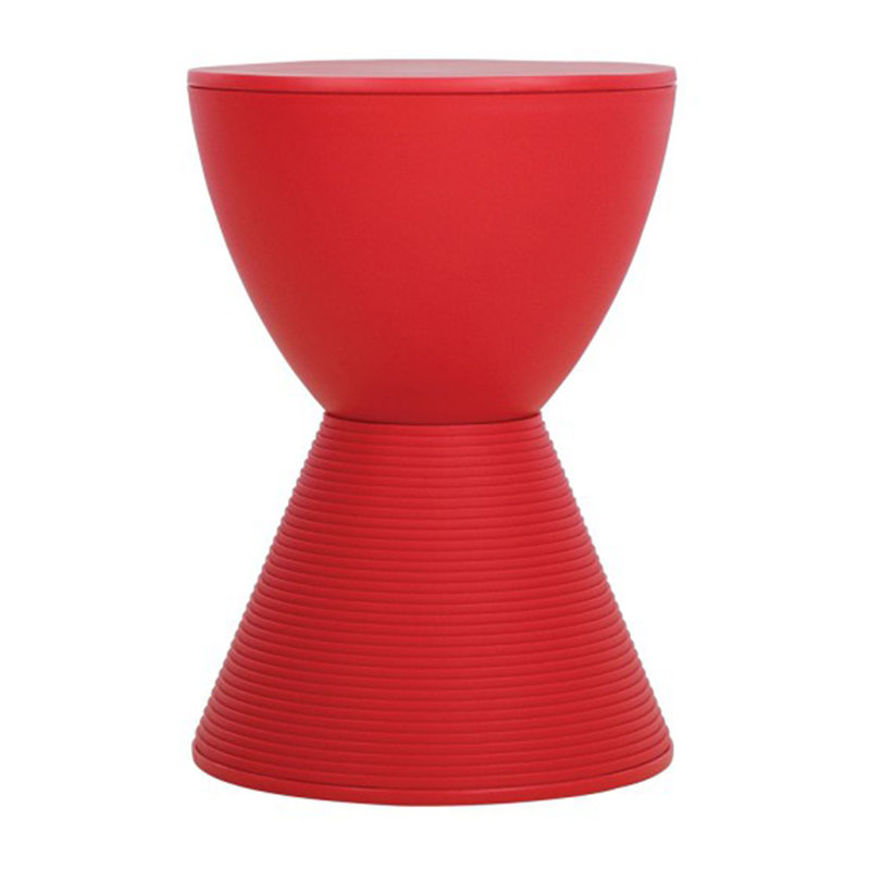 Tabouret décoratif en plastique Akino, Rouge