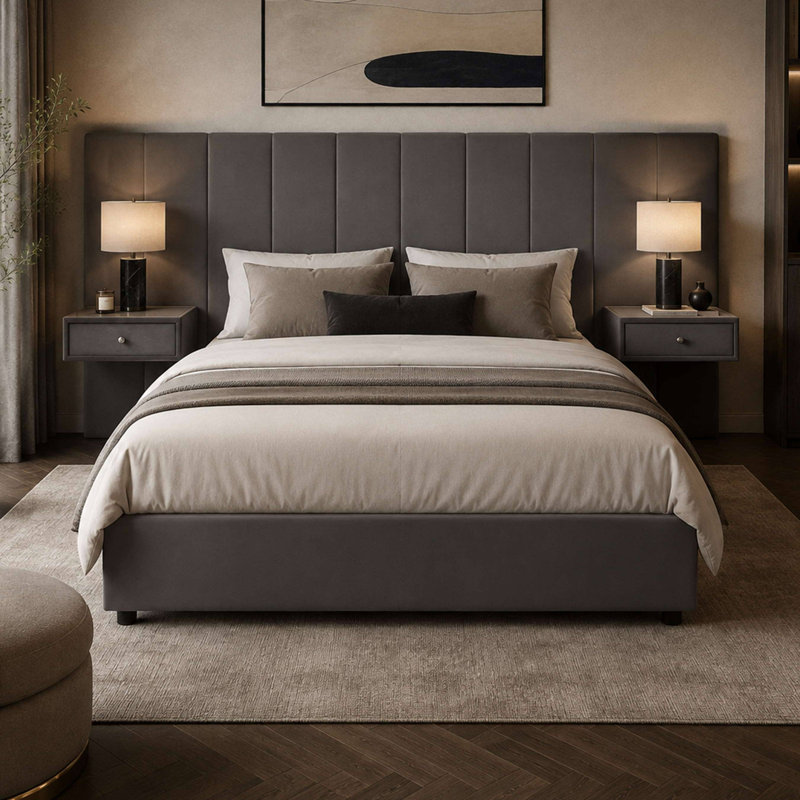 Upholstered Fabric Bed, Super King