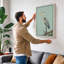 Great Blue Heron Japandi - Wrapped Canvas-1891756411-1891756412