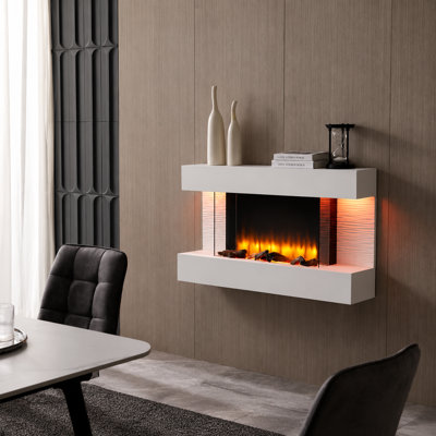 FLAMME Wall Mounted Electric Fire and Surround, Kingston