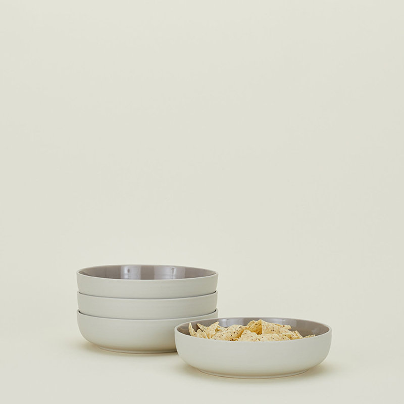 Essential Stoneware Serving Bowl, Light Gray
