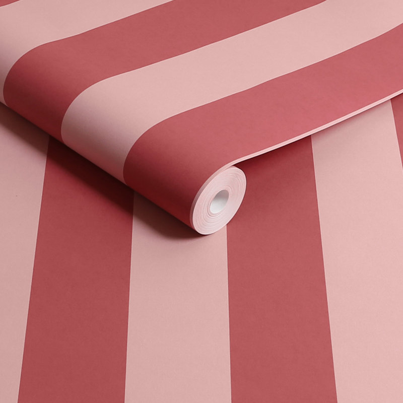 Cath Kidston Canopy Stripe Wallpaper, Red