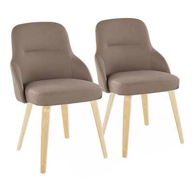 Set of 2 Faux Leather Dining Chairs