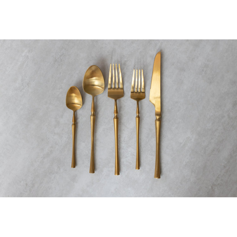 MILAN Matte Gold Stainless Steel Flatware