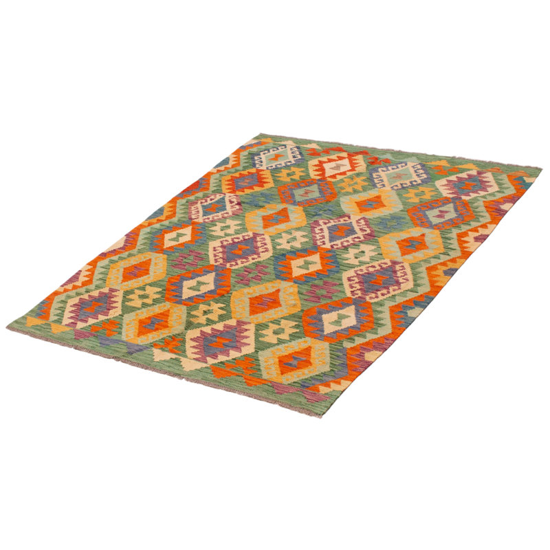 Tapis vert en laine nouvel âge unique 5 pi 1 po x 6 pi 4 po Kristabelle